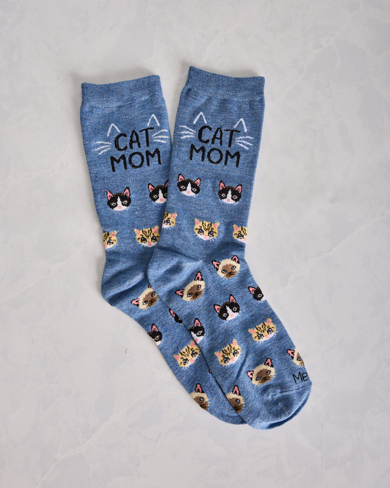 Denim Heather - Cat Mom Bamboo Crew - Infinity Classics - Printfresh