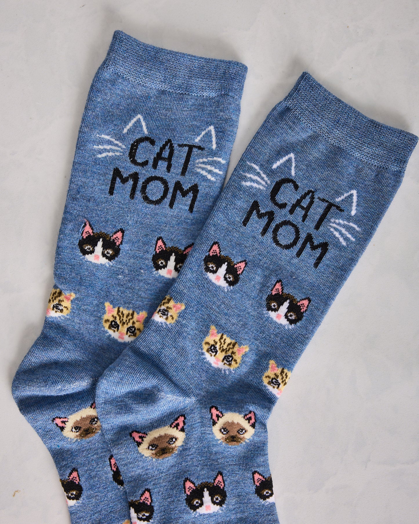 Denim Heather - Cat Mom Bamboo Crew - Infinity Classics - Printfresh