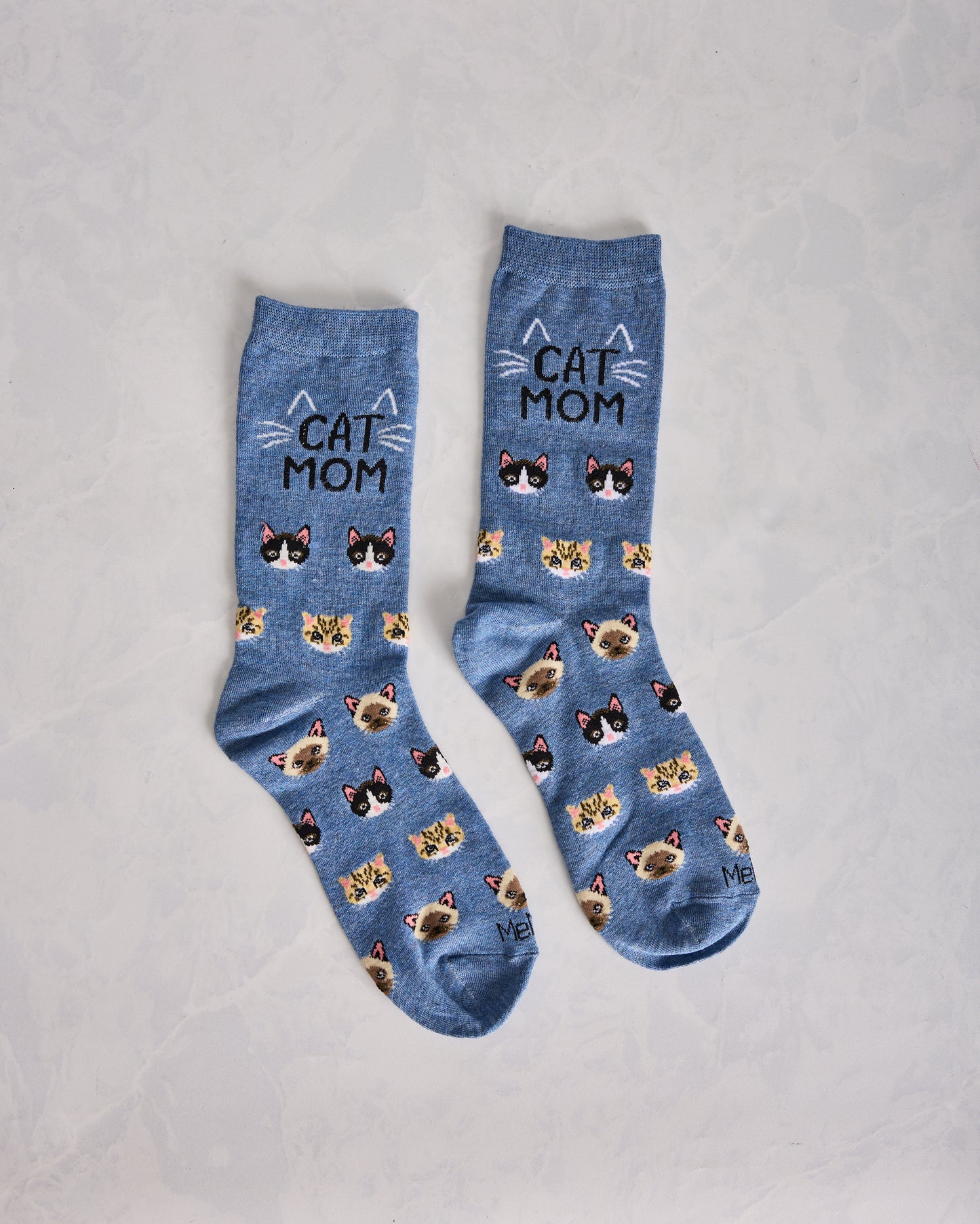 Denim Heather - Cat Mom Bamboo Crew - Infinity Classics - Printfresh