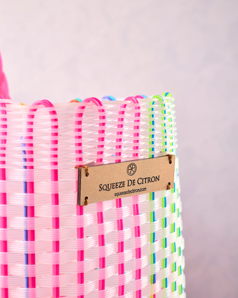 Neon Pink - Iris Neon Pink Citron Tote - Squeeze de Citron - Printfresh