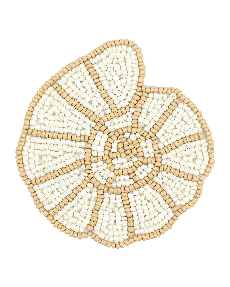 Ivory Combo - Beaded Shell Coasters Set of 4 - Creative Brands - Printfresh