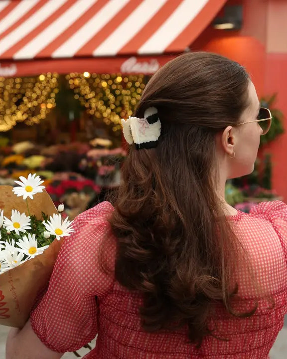 Ivory Combo - Hand Painted Sheep Claw Hair Clip - Solar Eclipse - Printfresh