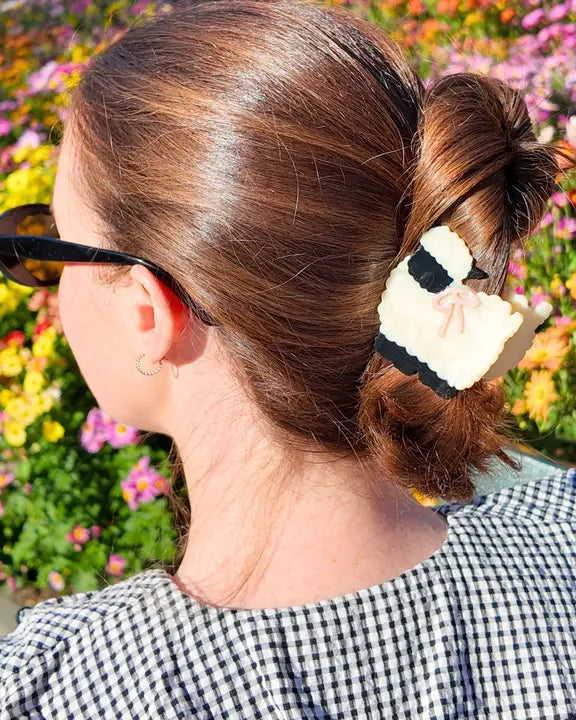 Ivory Combo - Hand Painted Sheep Claw Hair Clip - Solar Eclipse - Printfresh