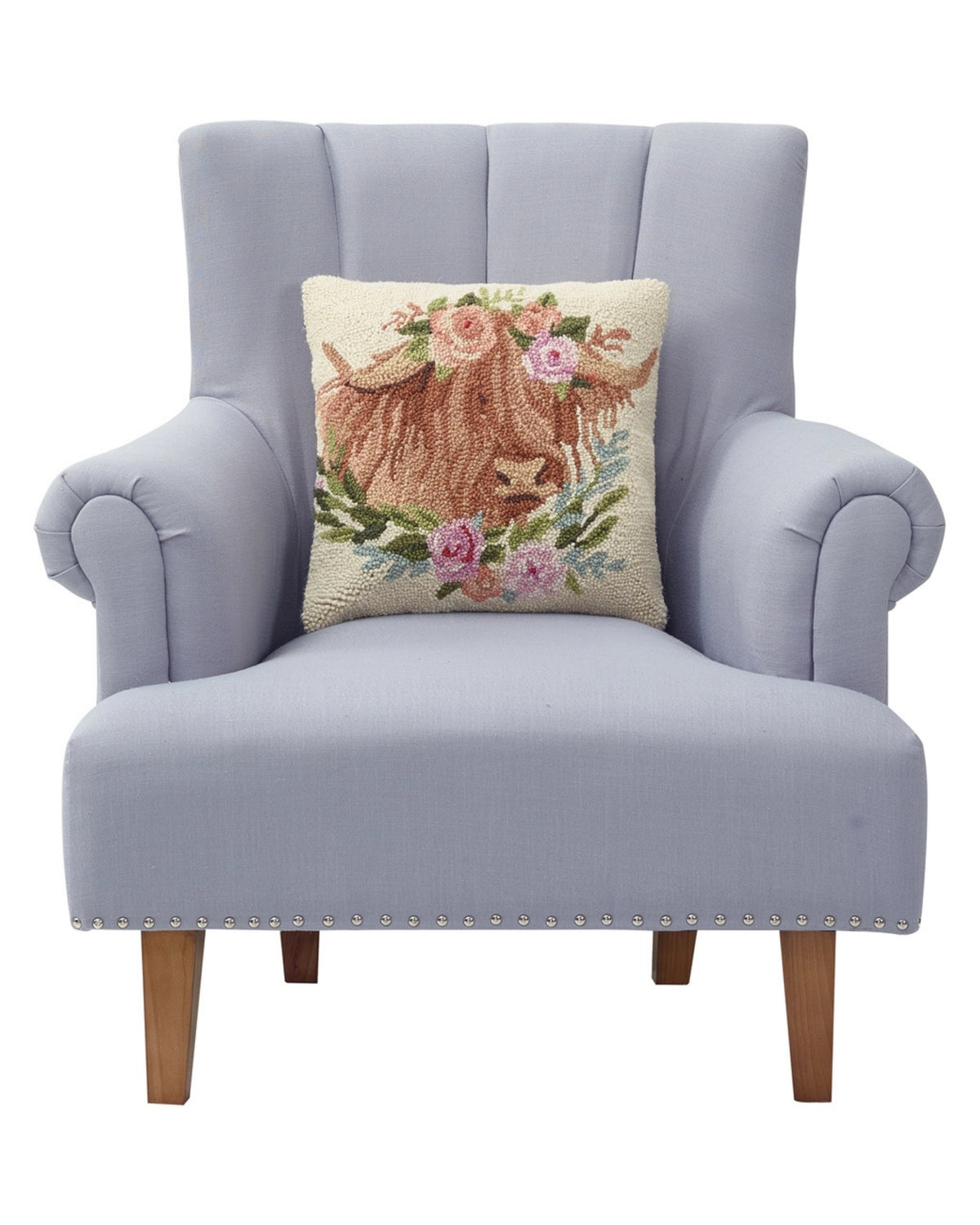 Ivory Combo - Highland Cow Hook Pillow - Peking Handicraft