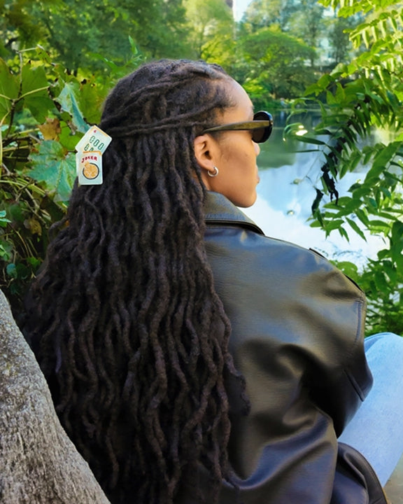 Ivory - Hand Painted Mini Mahjong Clip - Solar Eclipse - Printfresh