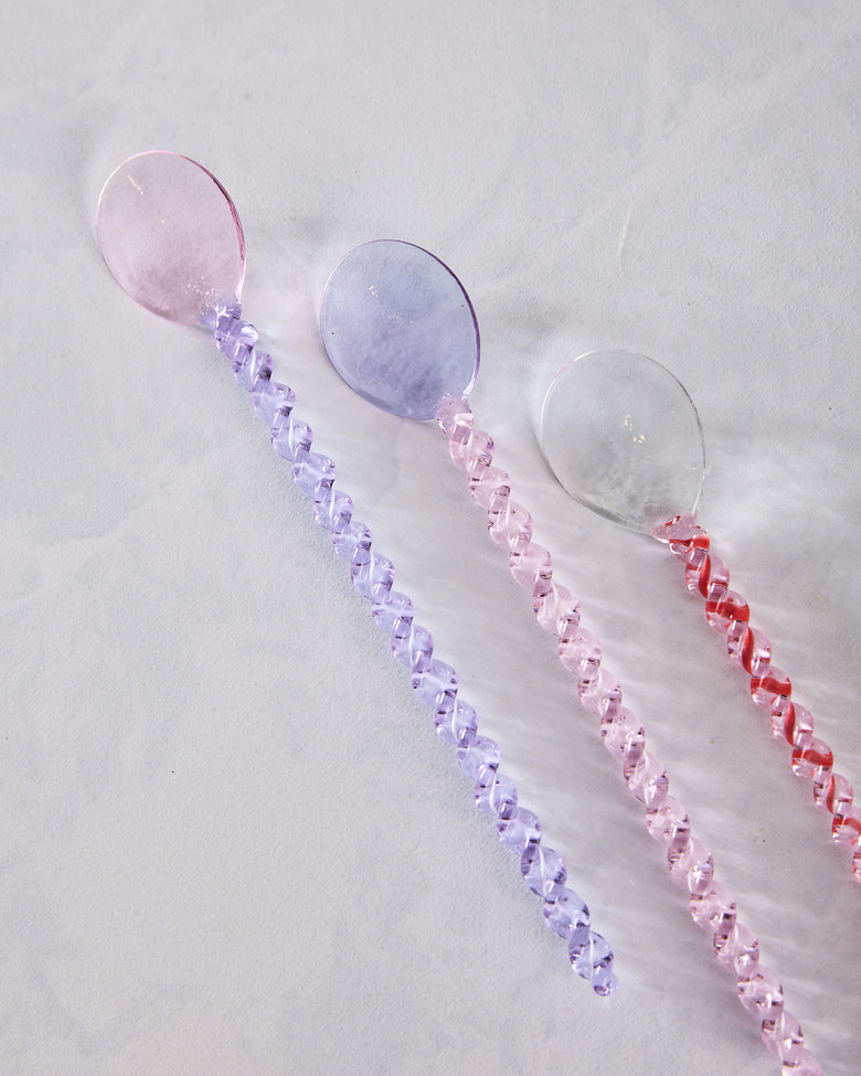 Pink/Lilac - Glass Stirring Spoon - Kessellate - Printfresh