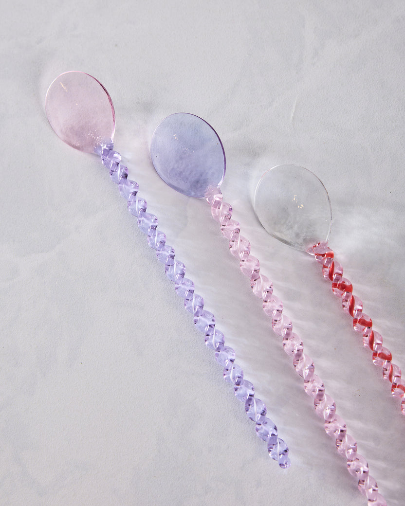 Pink/Lilac - Glass Stirring Spoon - Kessellate - Printfresh