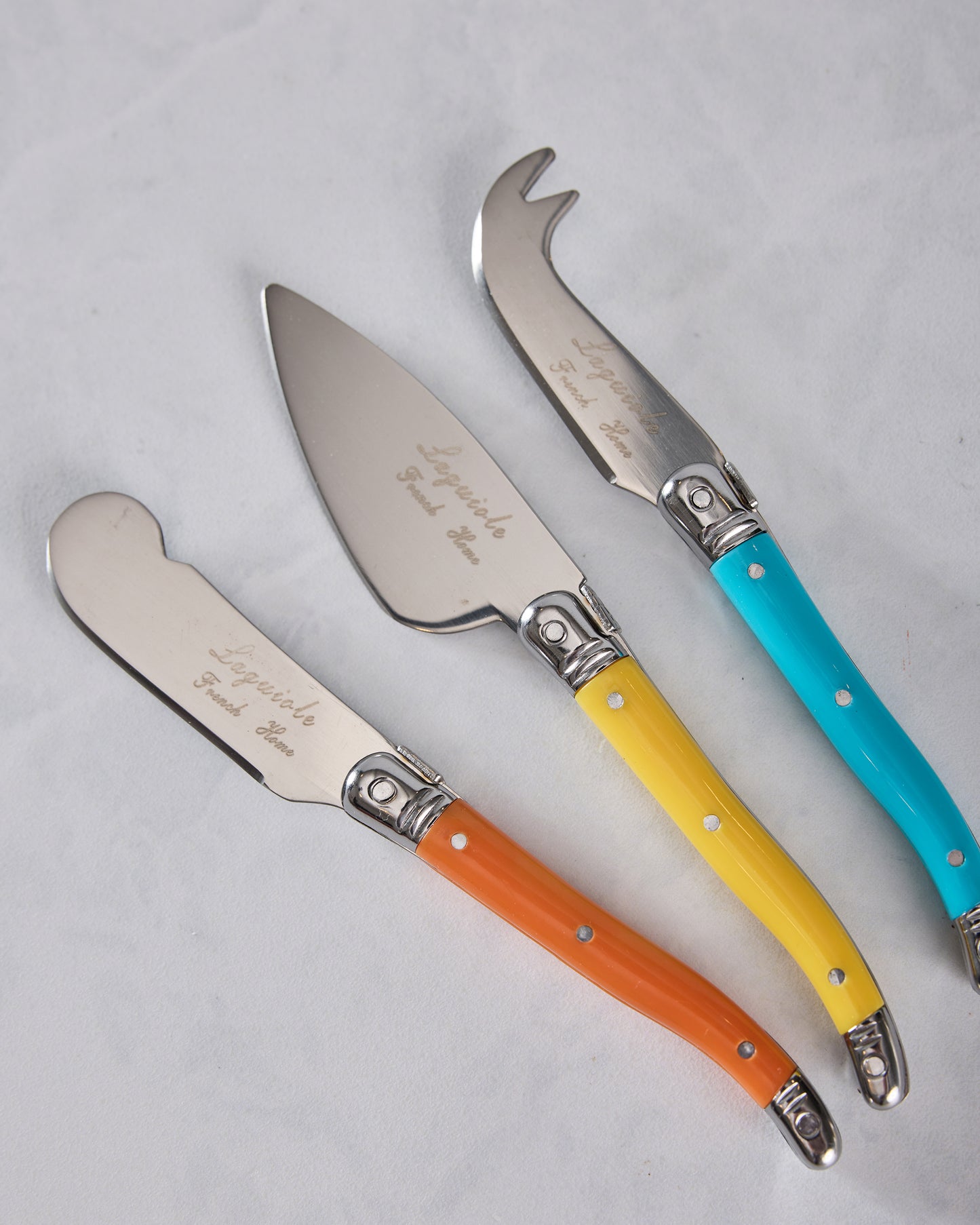 Multi - Laguiole 3-Piece Jewel Colored Cheese Knife Set - French Home - Printfresh