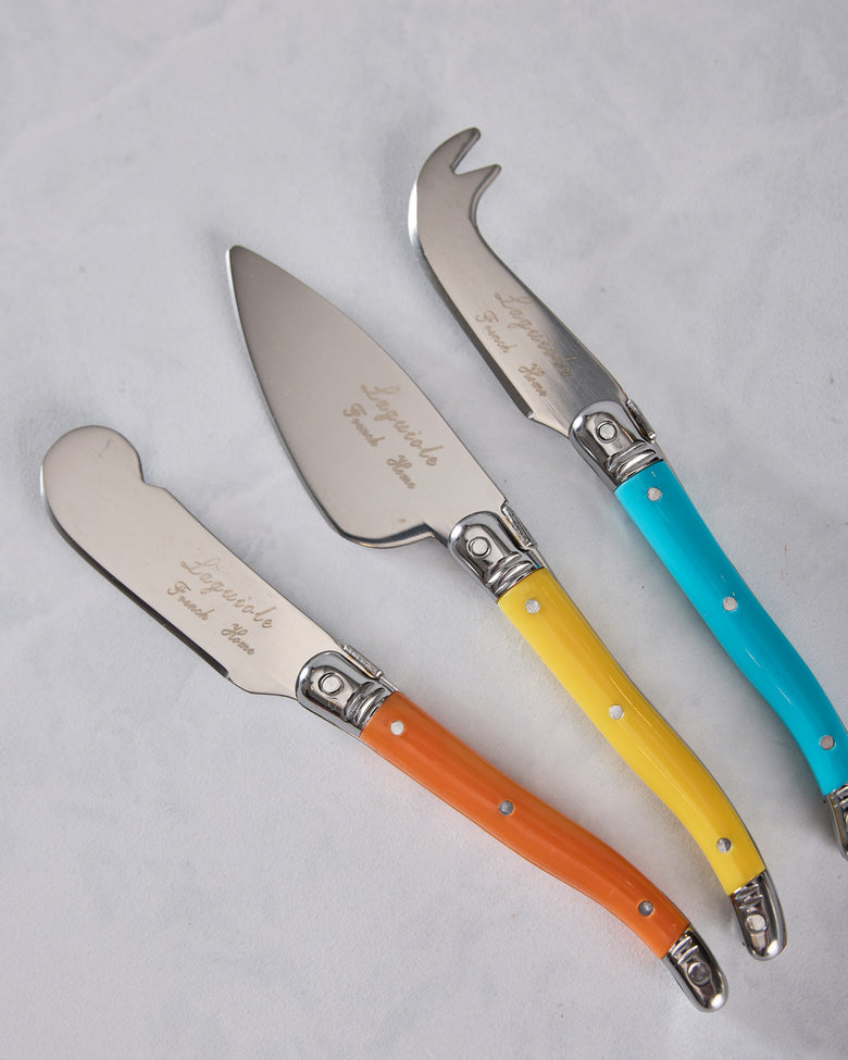 Multi - Laguiole 3-Piece Jewel Colored Cheese Knife Set - French Home - Printfresh