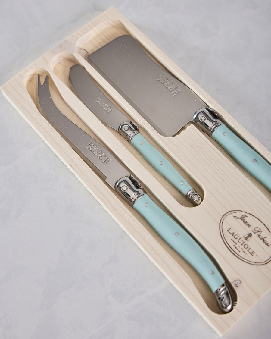 Turquoise - Laguiole 3-Piece Turquoise Cheese Knife Set - French Home - Printfresh