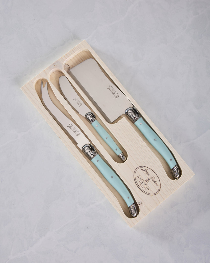 Turquoise - Laguiole 3-Piece Turquoise Cheese Knife Set - French Home