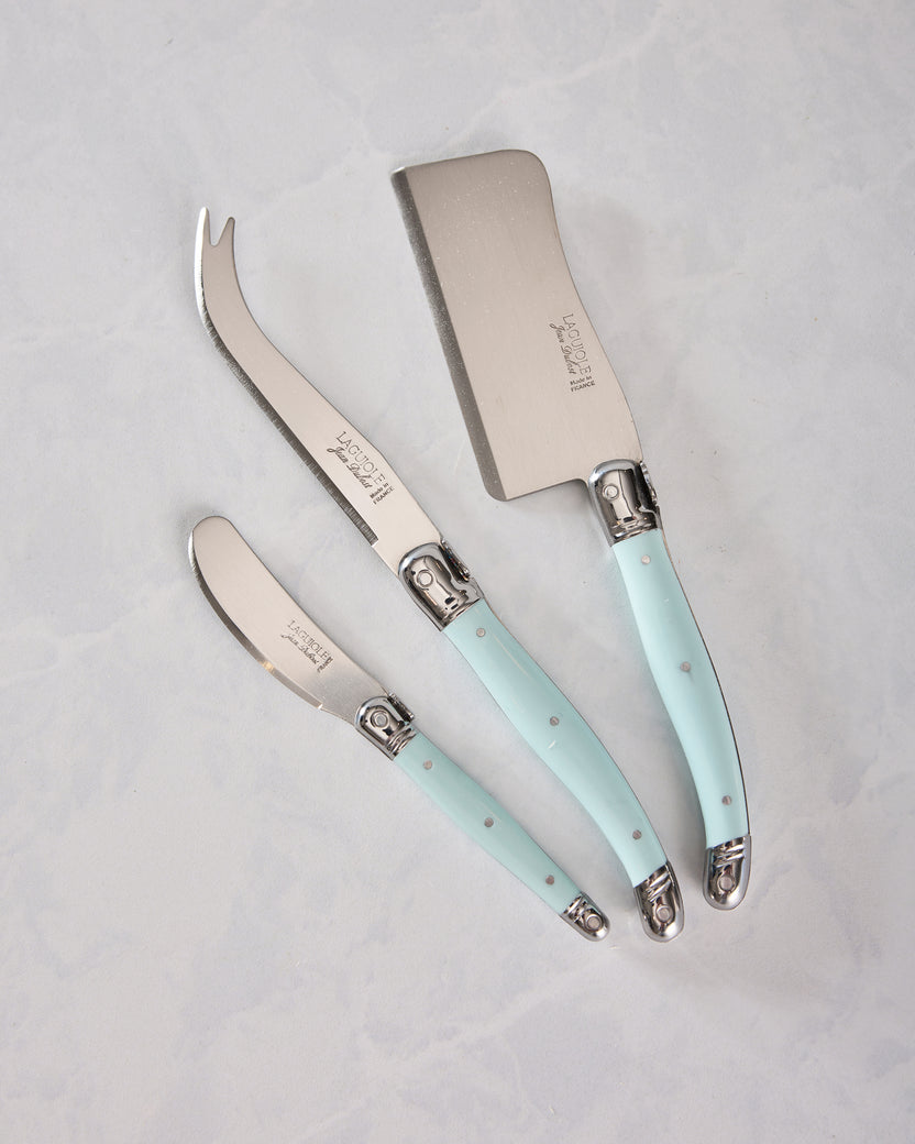 Turquoise - Laguiole 3-Piece Turquoise Cheese Knife Set - French Home