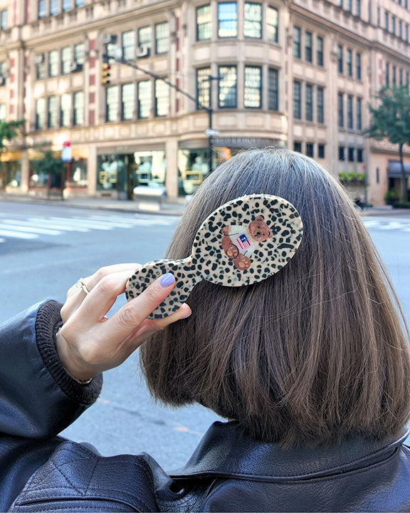 Leopard - Hand Painted Americana Teddy Handbag Hero Brush - Solar Eclipse - Printfresh