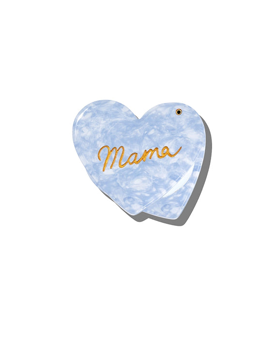 Light Blue - Hand Painted Mama Heart Compact Mirror - Solar Eclipse - Printfresh