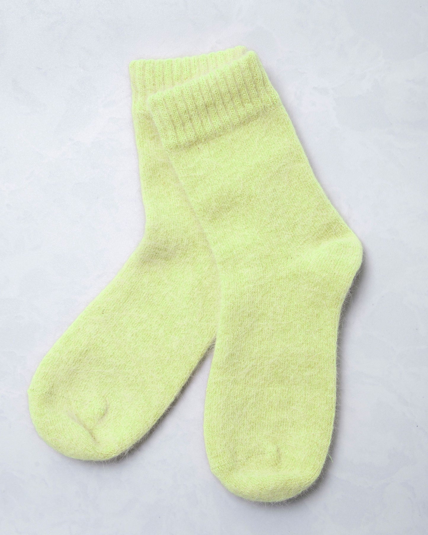 Lime Green - Women's Cozy Wool Angora Socks - Comfortarians