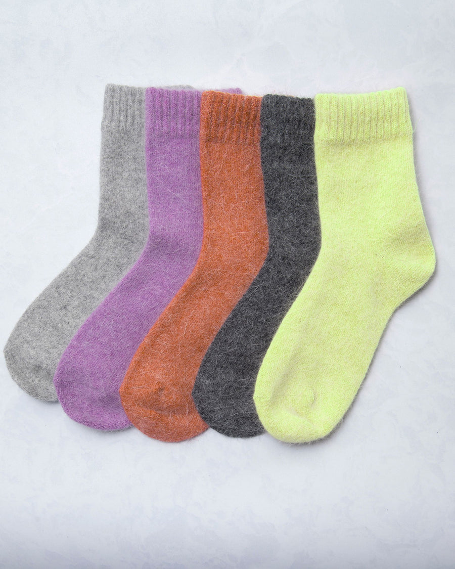 Lime Green - Women's Cozy Wool Angora Socks - Comfortarians
