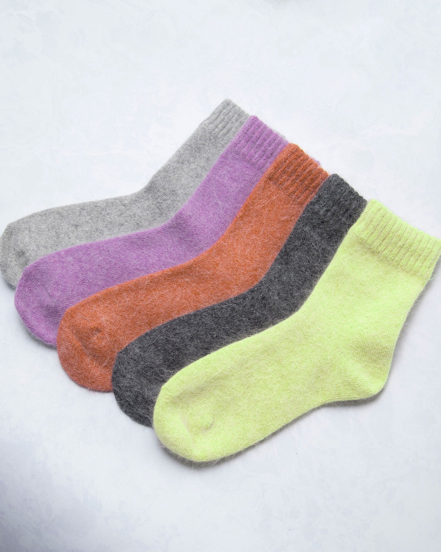 Lime Green - Women's Cozy Wool Angora Socks - Comfortarians
