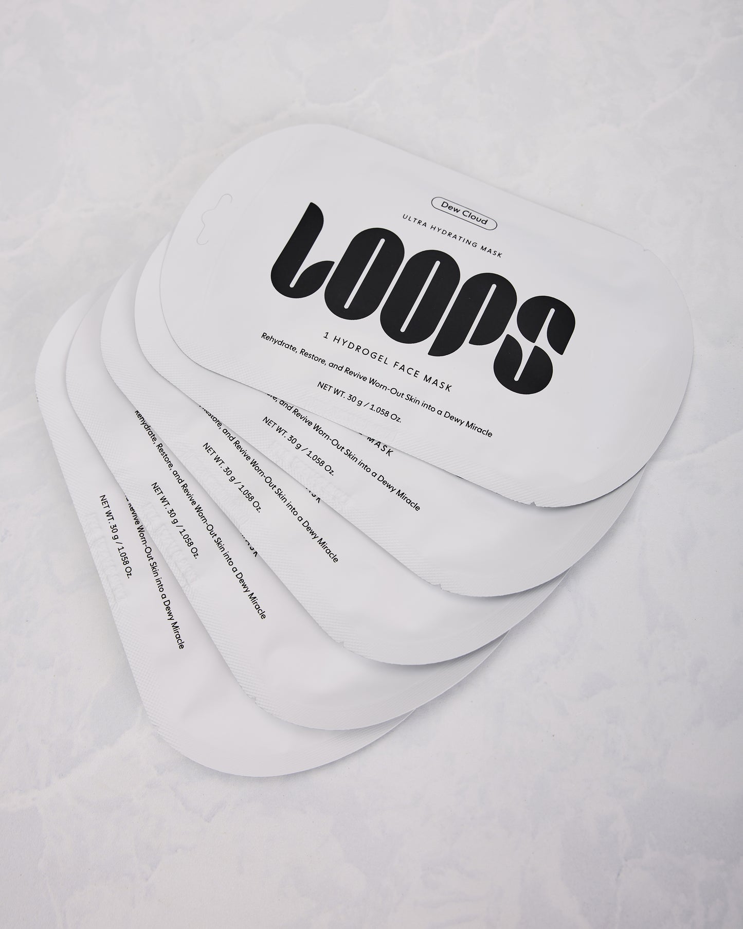 White - Loops Dew Cloud Face Mask - Loops - Printfresh