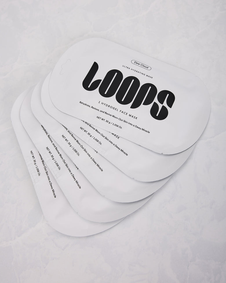 White - Loops Dew Cloud Face Mask - Loops - Printfresh