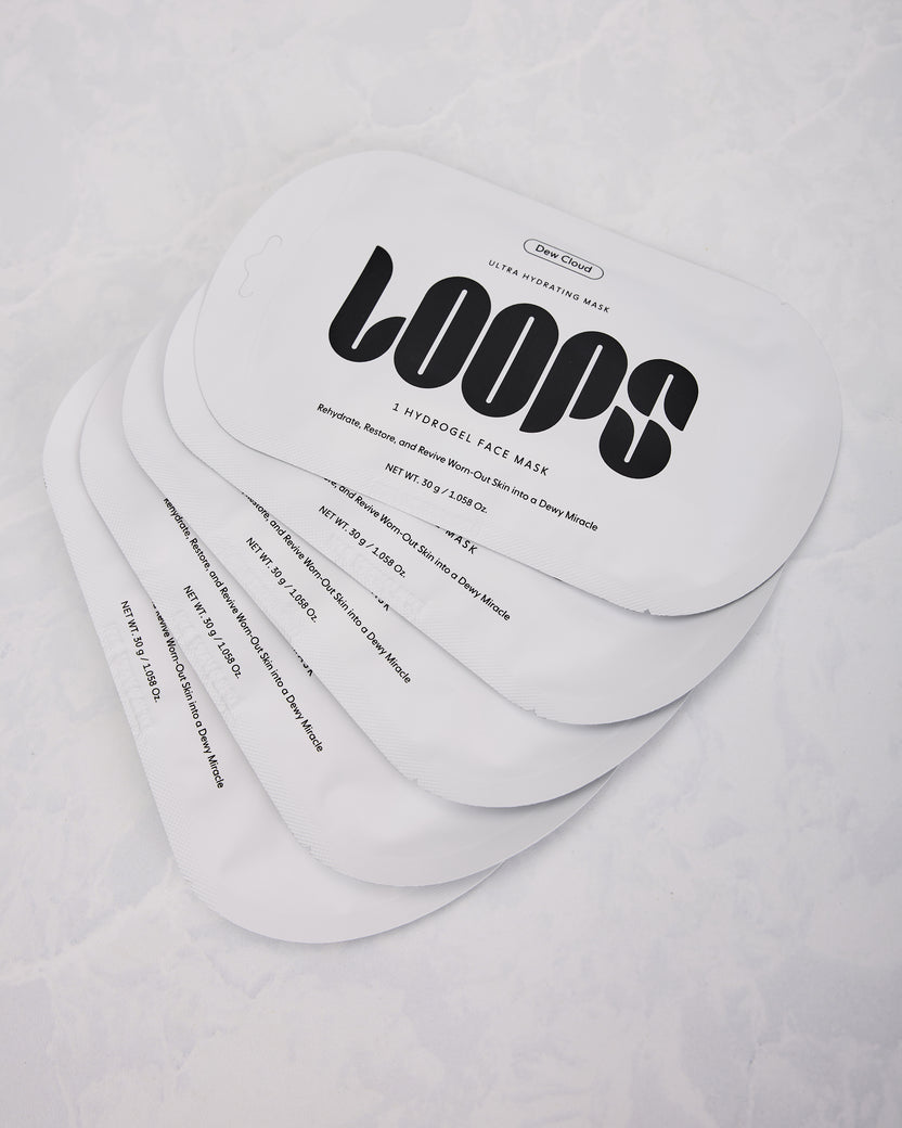 White - Loops Dew Cloud Face Mask - Loops - Printfresh