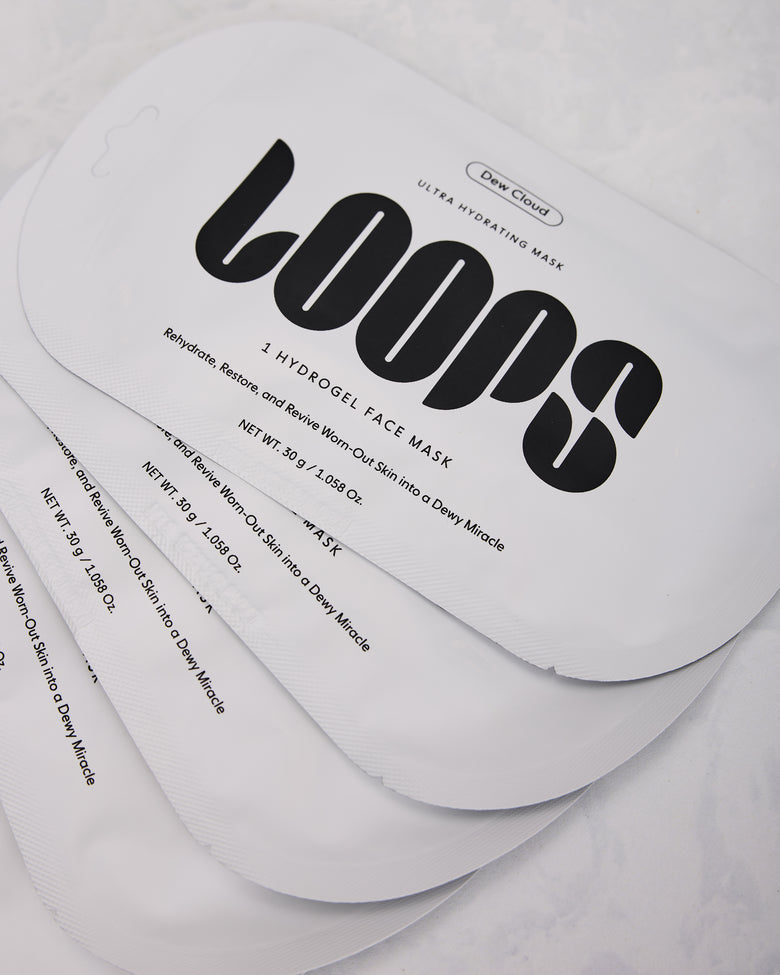 White - Loops Dew Cloud Face Mask - Loops - Printfresh