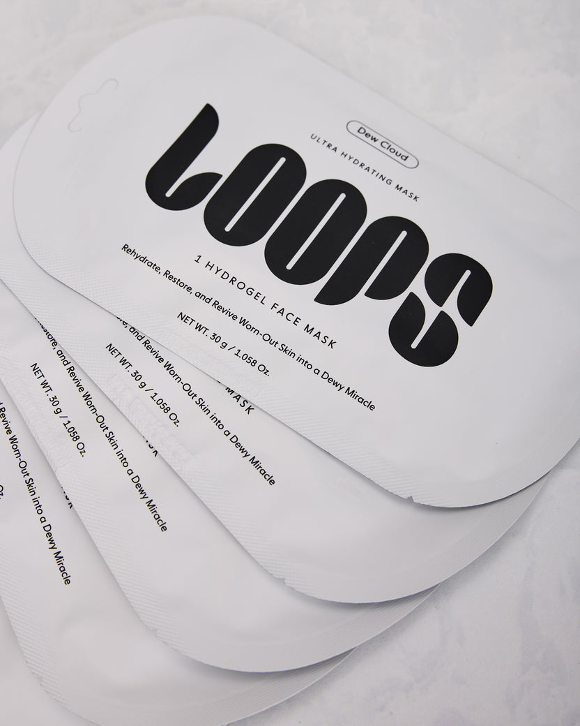 White - Loops Dew Cloud Face Mask - Loops - Printfresh
