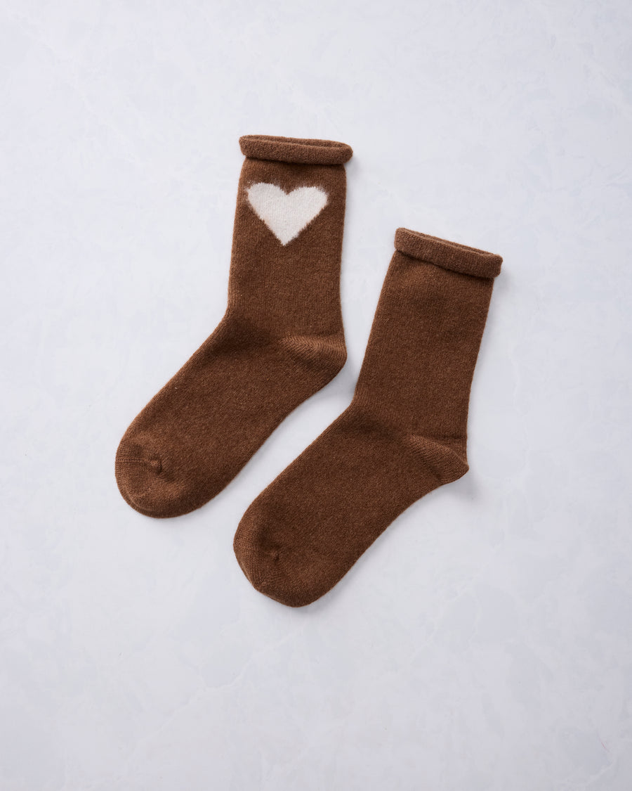 Hansel from Basel - Love Cashmere Crew Sock - Brown - Printfresh
