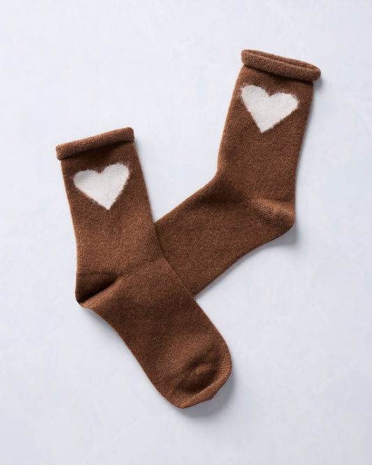 Hansel from Basel - Love Cashmere Crew Sock - Brown - Printfresh