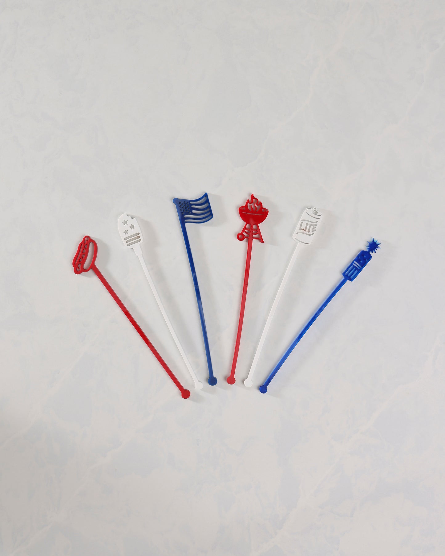 Red/White/Blue - July 4th Stir Stick Set - Lucky Lemon Paper Co
