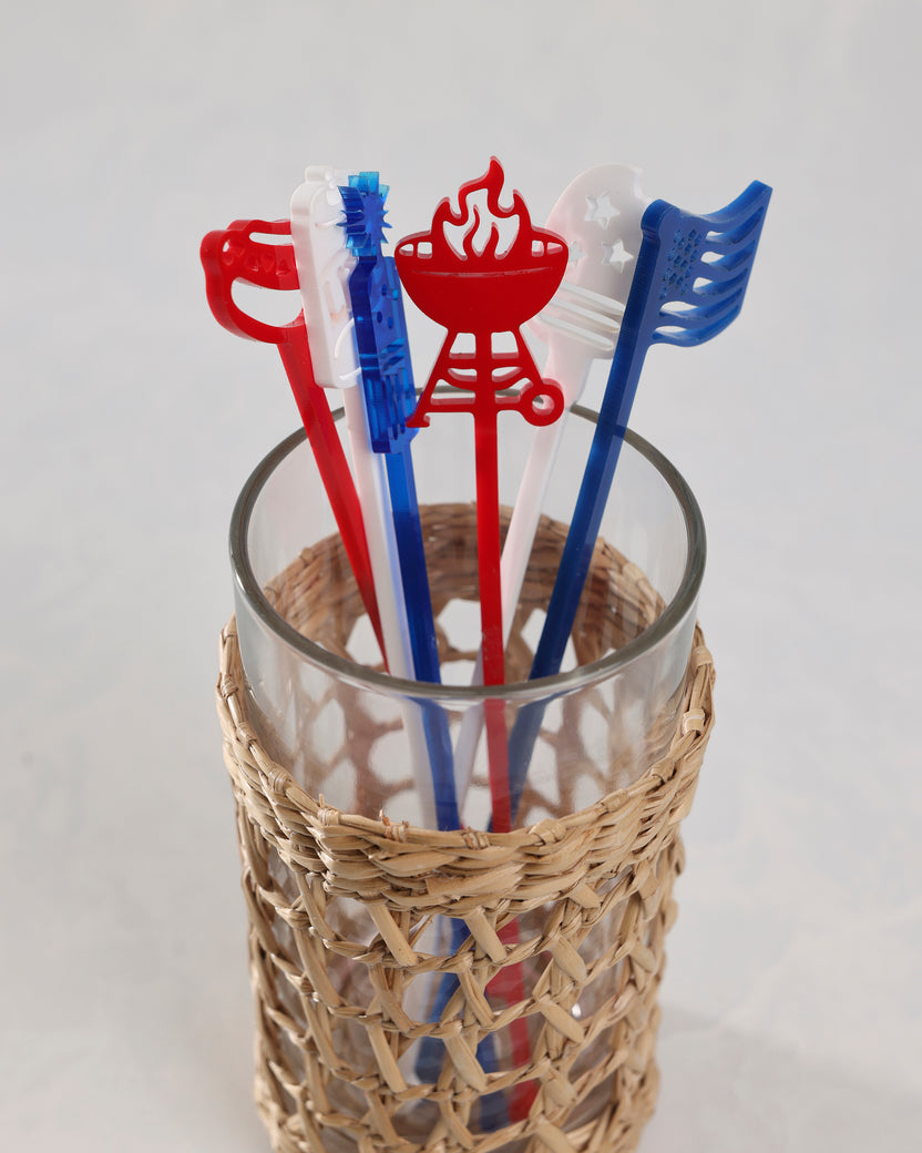 Red/White/Blue - July 4th Stir Stick Set - Lucky Lemon Paper Co