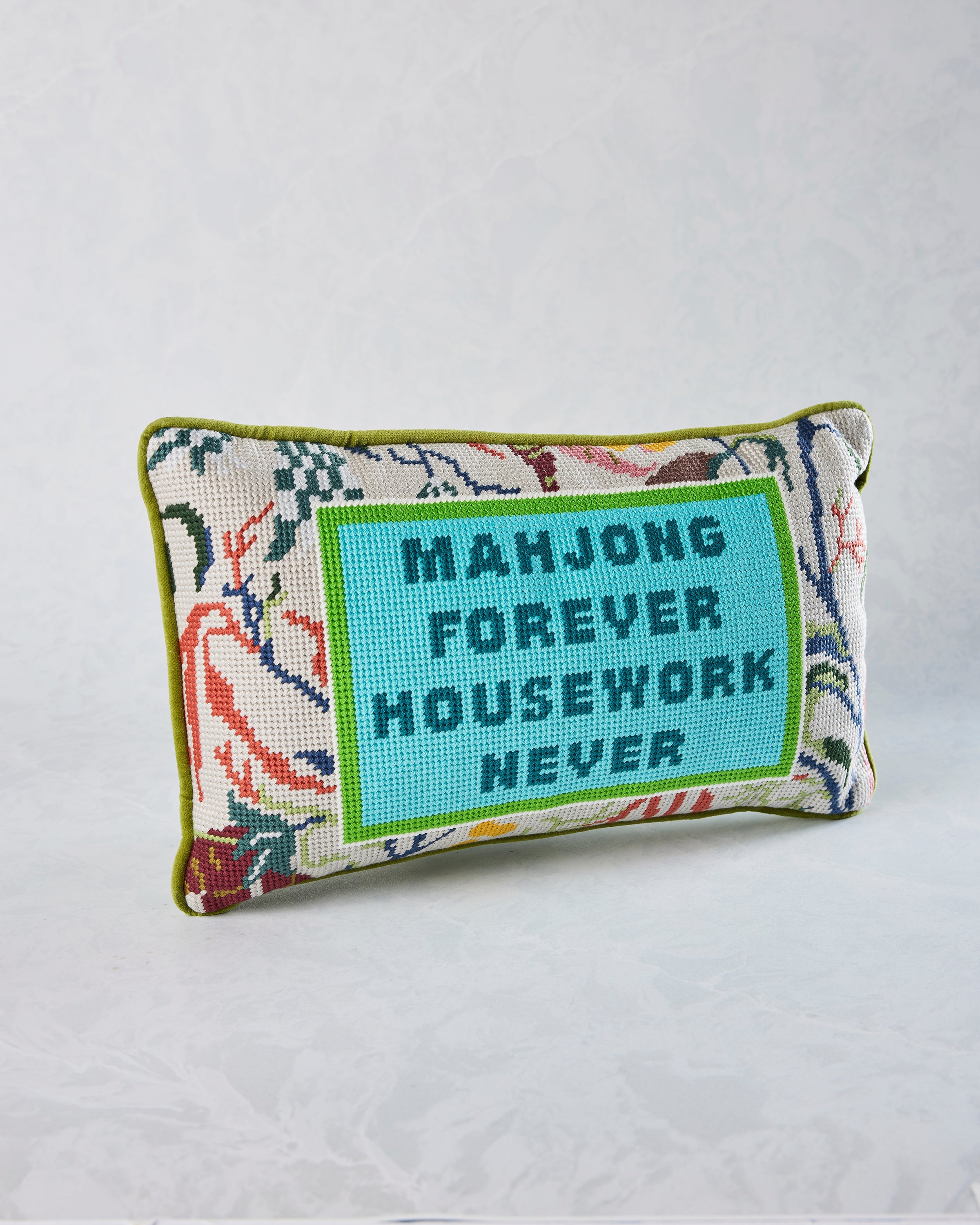 Furbish Studio Mahjong Needlepoint Pillow - Thumbnail 2