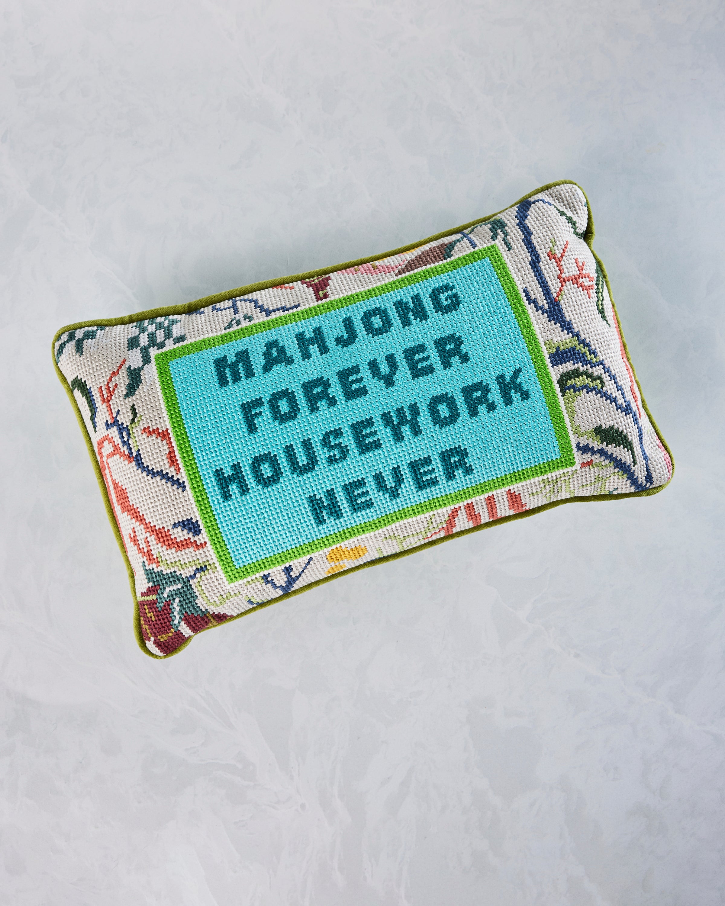 Furbish Studio Mahjong Needlepoint Pillow - Thumbnail 4