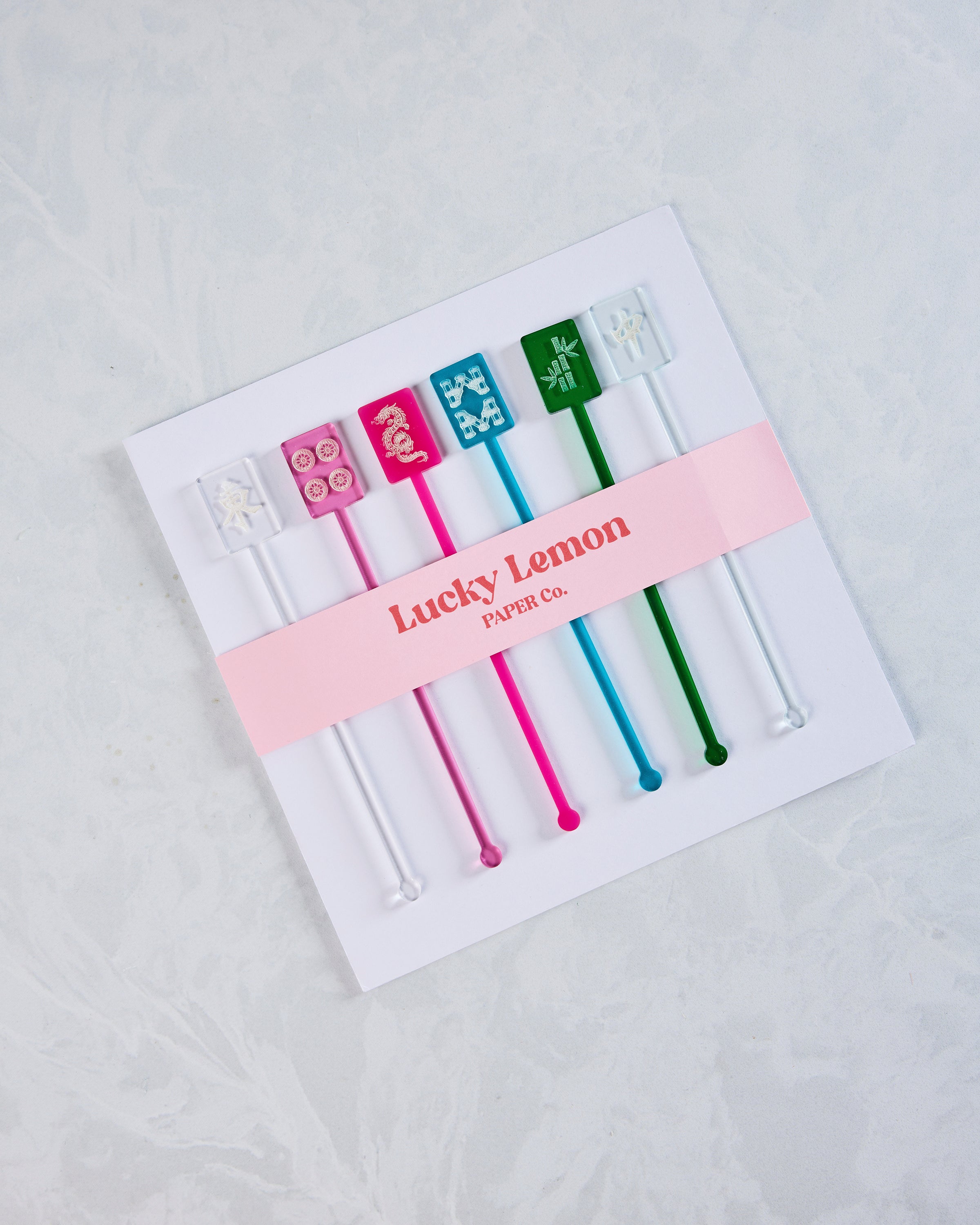 Multi - Mahjong Stir Stick Set - Lucky Lemon Paper Co. – Printfresh