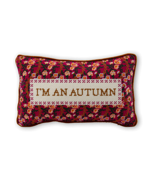 Maroon Combo - I'm An Autumn Needlepoint Pillow - Furbish Studio