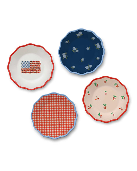 Multi - Americana Melamine Assorted Dessert Plates - Rifle Paper Co. - Printfresh