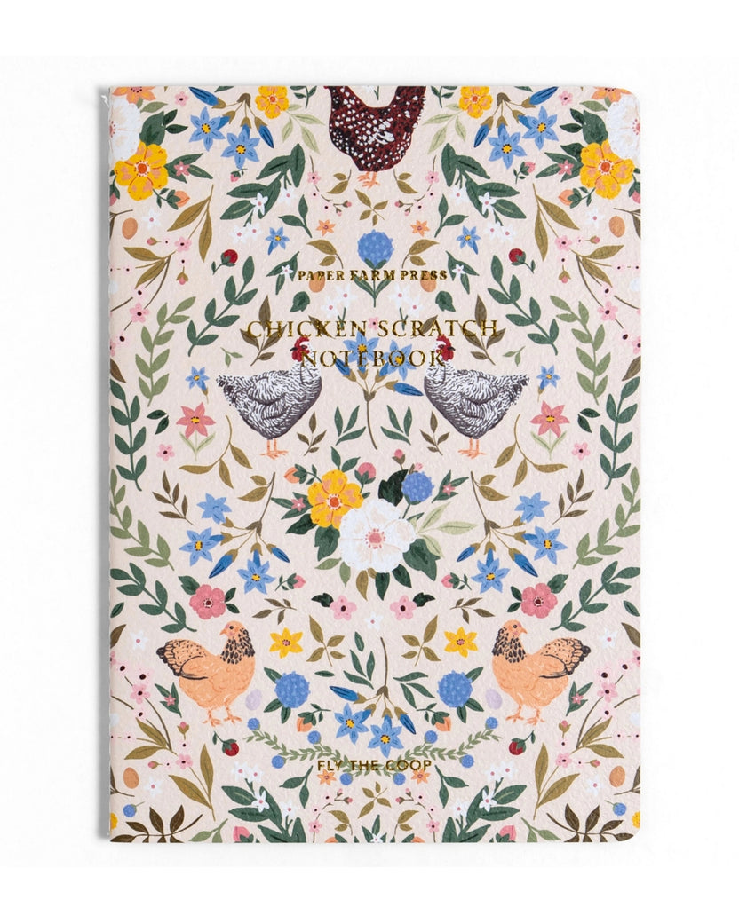 Paper Farm Press - Chickens & Flowers Stitched Notebook - Multi