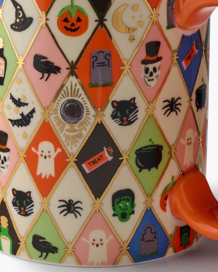 Rifle Paper Co. - Halloween Argyle Porcelain Mug - Multi