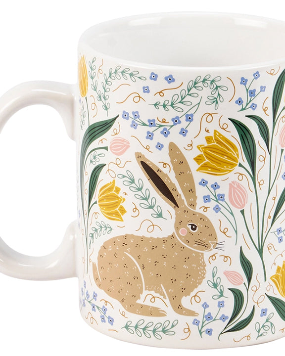 Multi - Rabbit Folk Art Mug - Primitives by Kathy - Printfresh