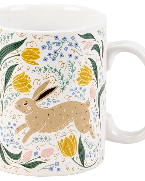 Multi - Rabbit Folk Art Mug - Primitives by Kathy - Printfresh