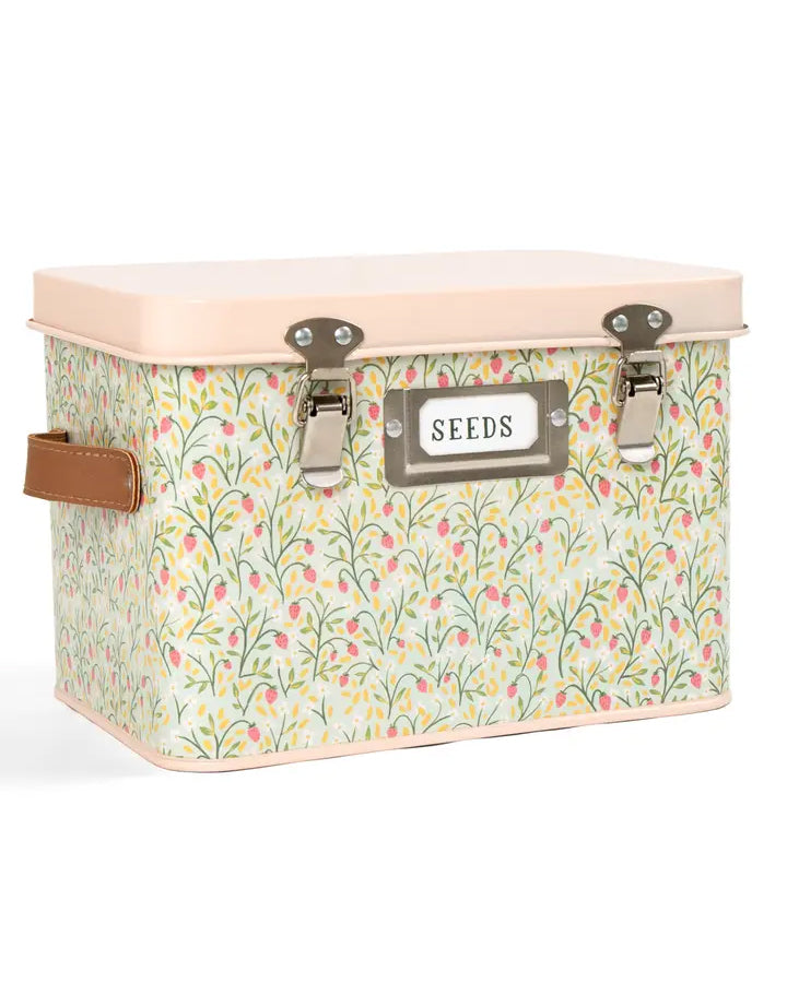 Multi - Strawberry Meadow Tin Seed Storage Box - 1canoe2 - Printfresh