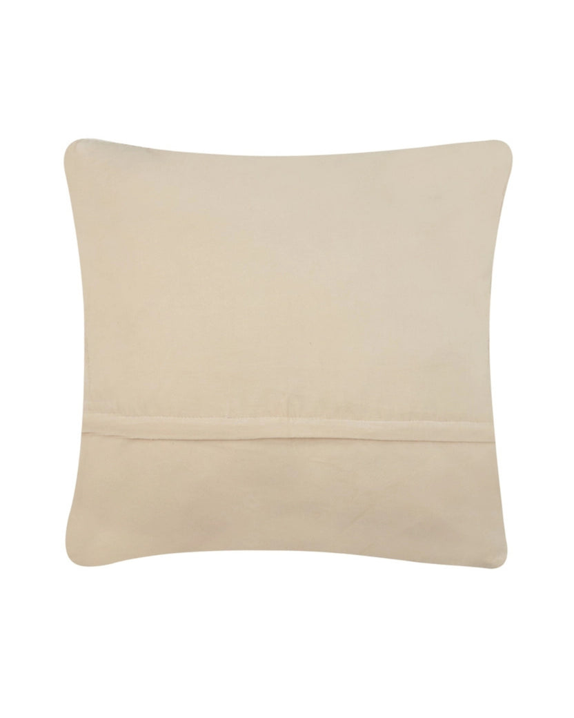 Back view of the lobster-design pillow showing its plain light cream backing and horizontal seam.