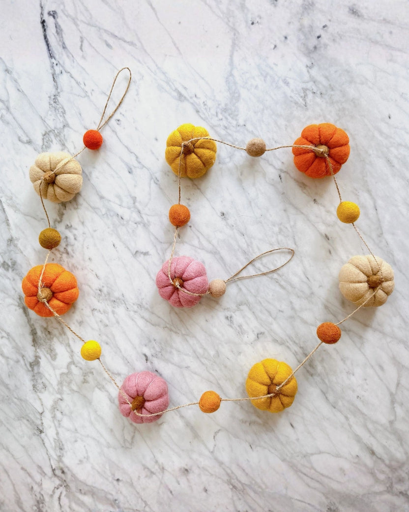 Orange Combo - Felt Pumpkin Garland - Ganapati