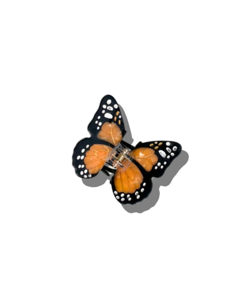 Orange Combo - Hand Painted Mini Monarch Butterfly Claw Hair Clip - Solar Eclipse