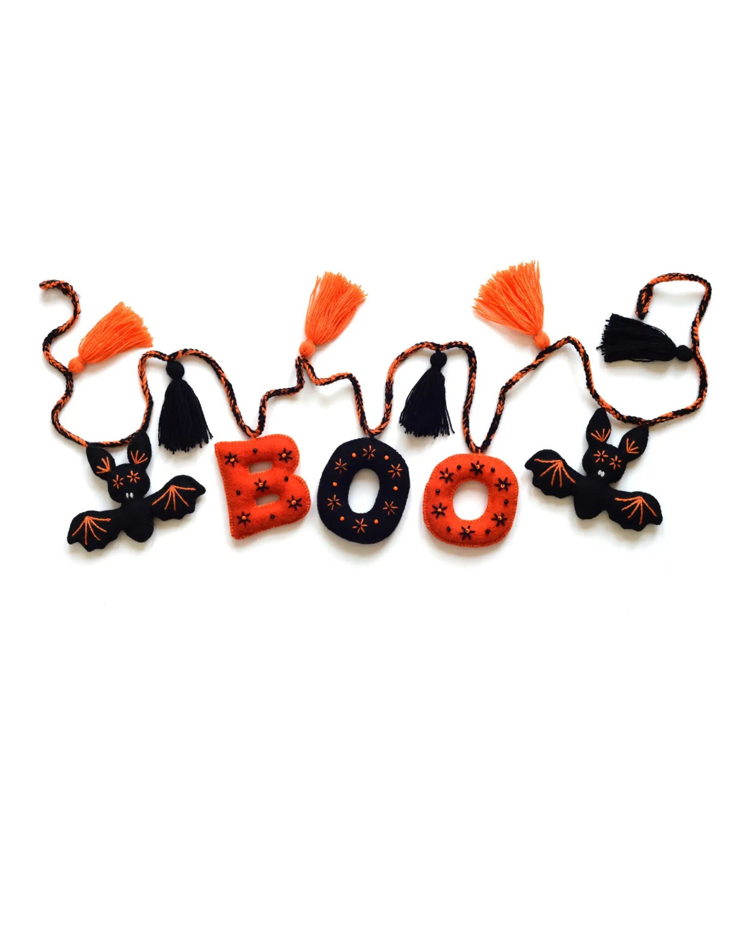 Orange/Black Combo - Boo Halloween Garland - Melange Collection