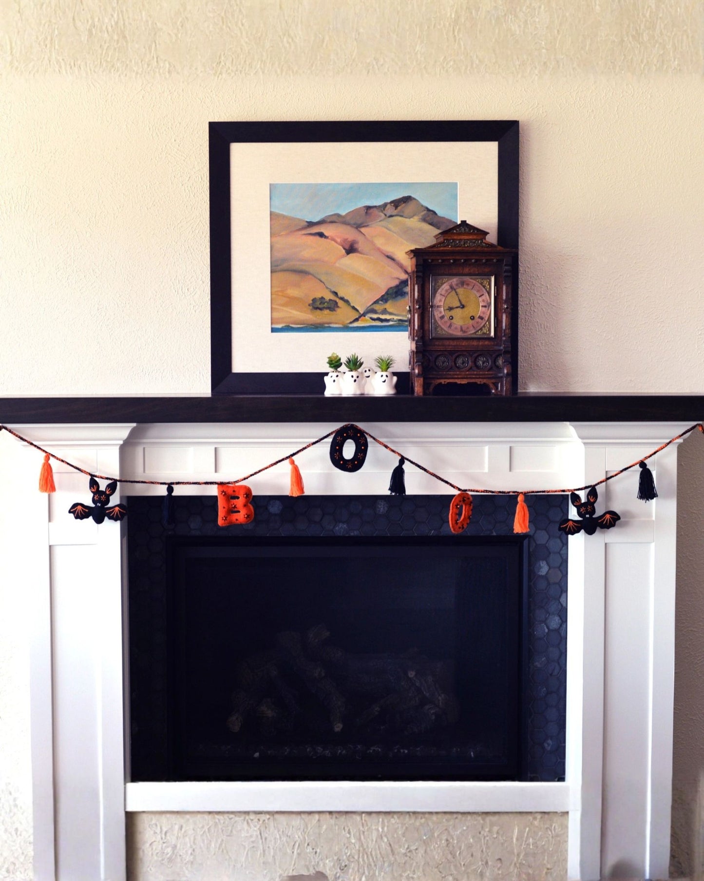 Orange/Black Combo - Boo Halloween Garland - Melange Collection