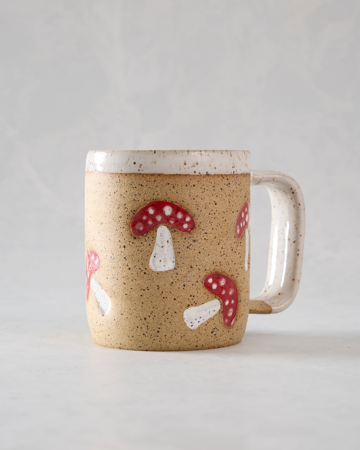 Red Combo - Mushroom Stamp Mug - Osso Ceramics