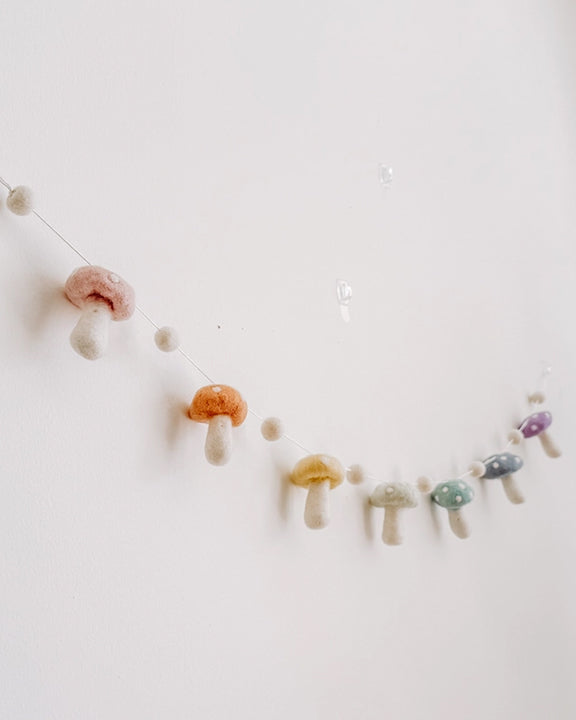 Pastel Combo - Felt Pastel Mushroom Garland - Ganapati - Printfresh