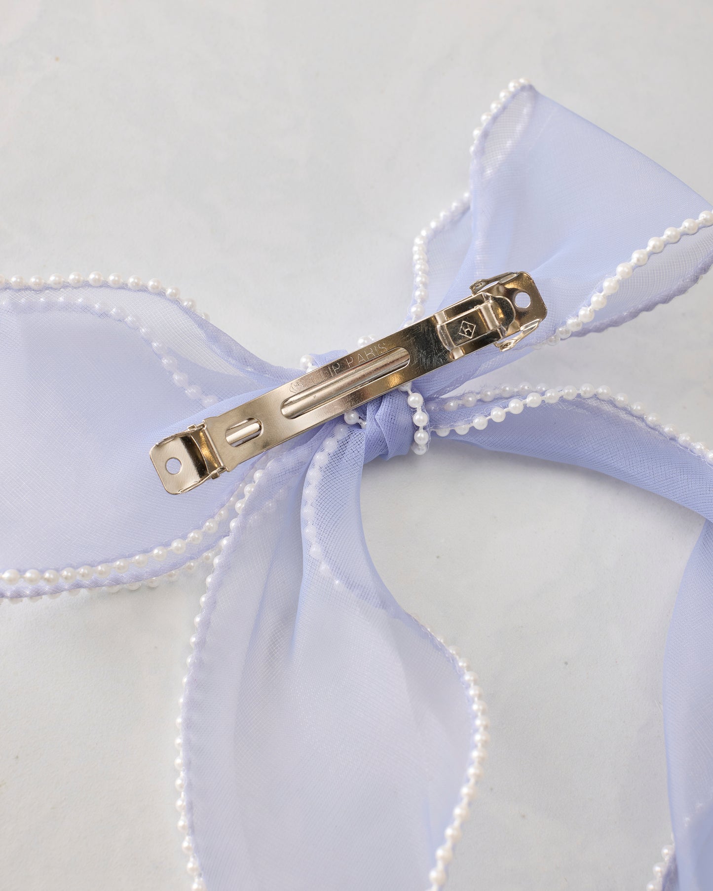 Light Blue - Pearl Bow Barrette - L. Erickson - Printfresh