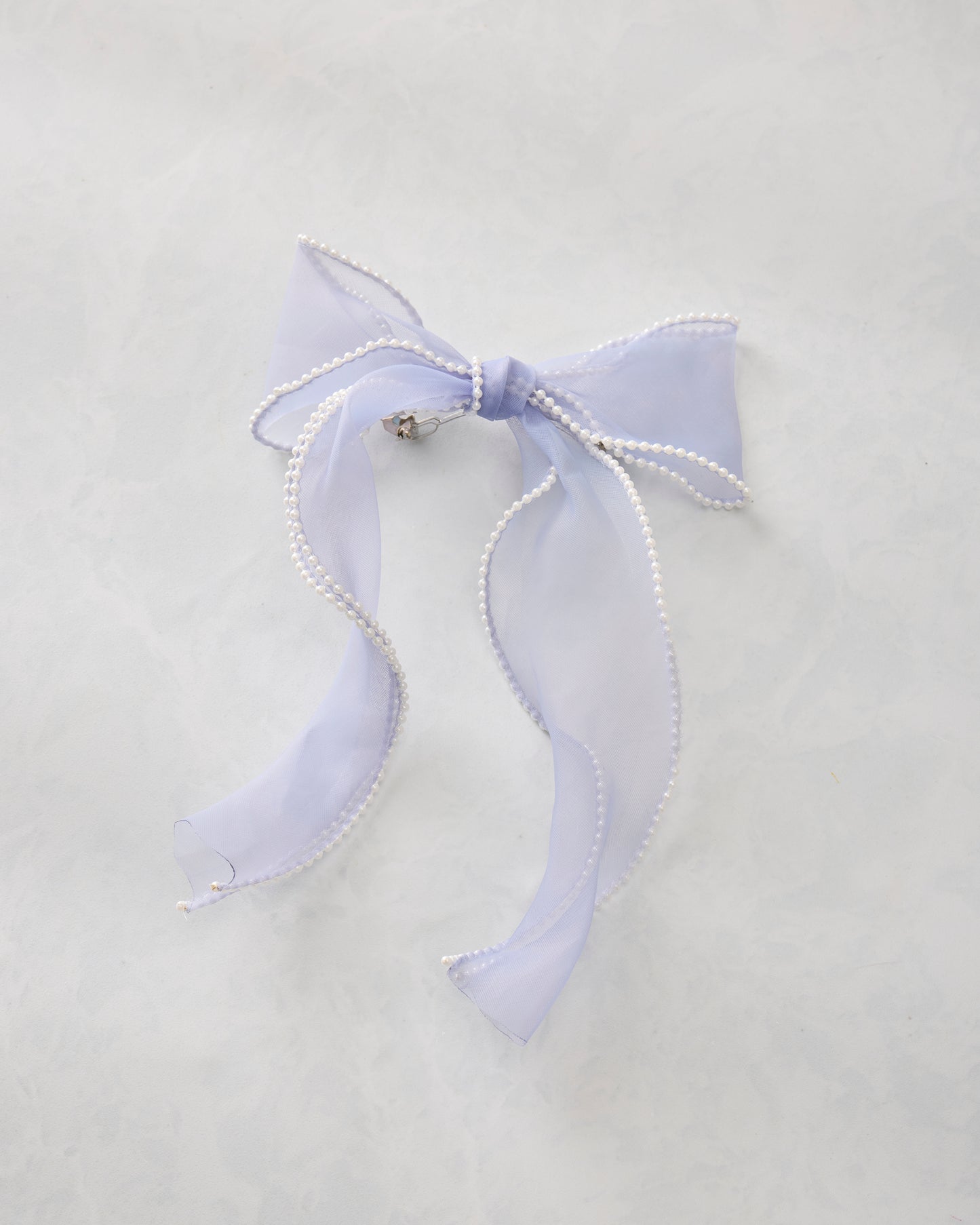 Light Blue - Pearl Bow Barrette - L. Erickson - Printfresh