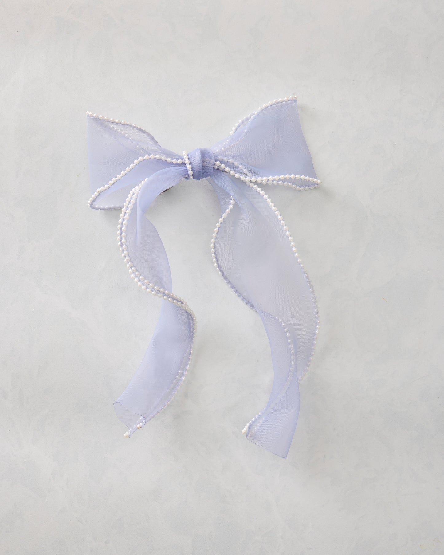 Light Blue - Pearl Bow Barrette - L. Erickson - Printfresh
